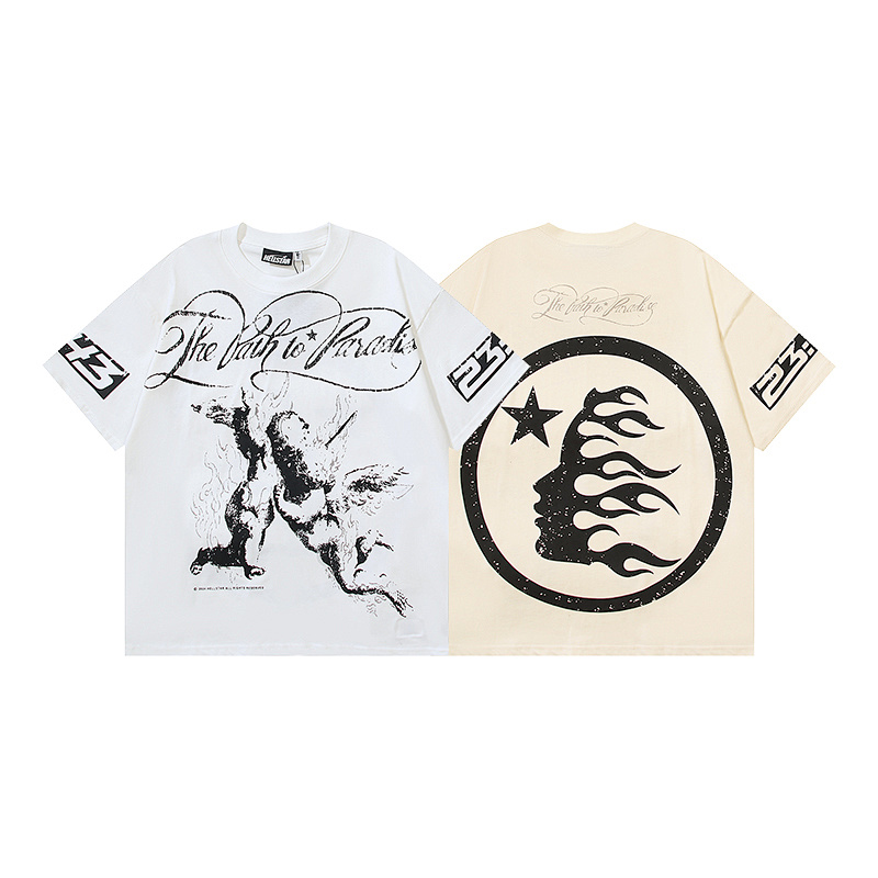 Hellstar American Streetwear High Street Cotton Loose Fit Short Sleeve T-Shirt Style 2