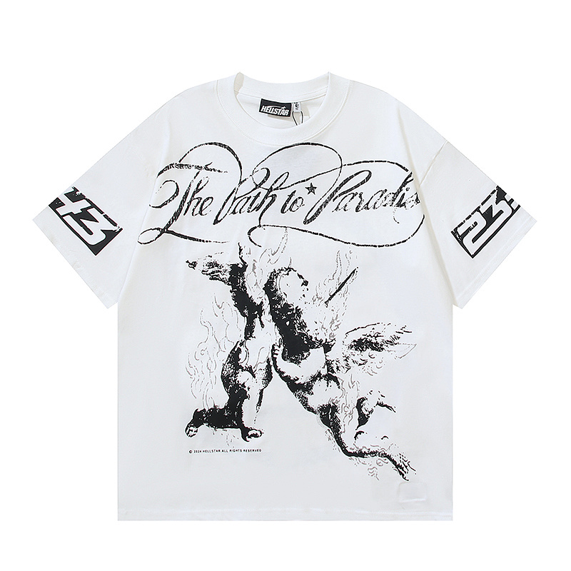 Hellstar American Streetwear High Street Cotton Loose Fit Short Sleeve T-Shirt Style 2