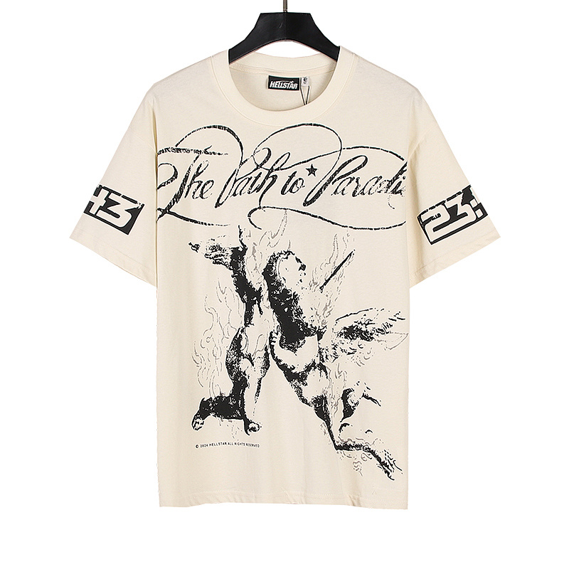 Hellstar American Streetwear High Street Cotton Loose Fit Short Sleeve T-Shirt Style 2
