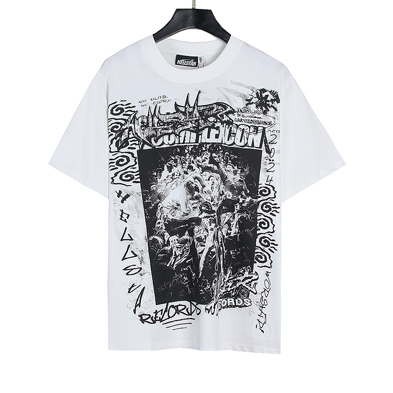 Hellstar American Streetwear High Street Cotton Loose Fit Short Sleeve T-Shirt Style 3
