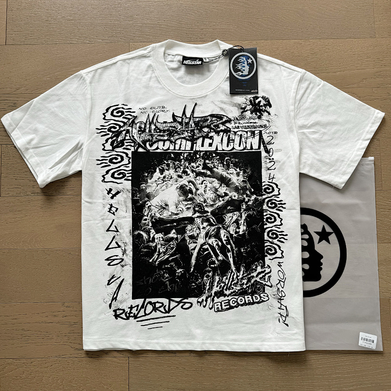 Hellstar American Streetwear High Street Cotton Loose Fit Short Sleeve T-Shirt Style 3
