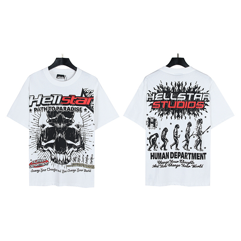Hellstar American Streetwear High Street Cotton Loose Fit Short Sleeve T-Shirt Style 7
