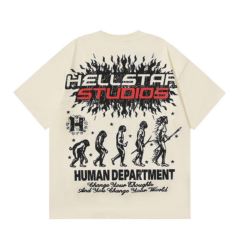 Hellstar American Streetwear High Street Cotton Loose Fit Short Sleeve T-Shirt Style 7
