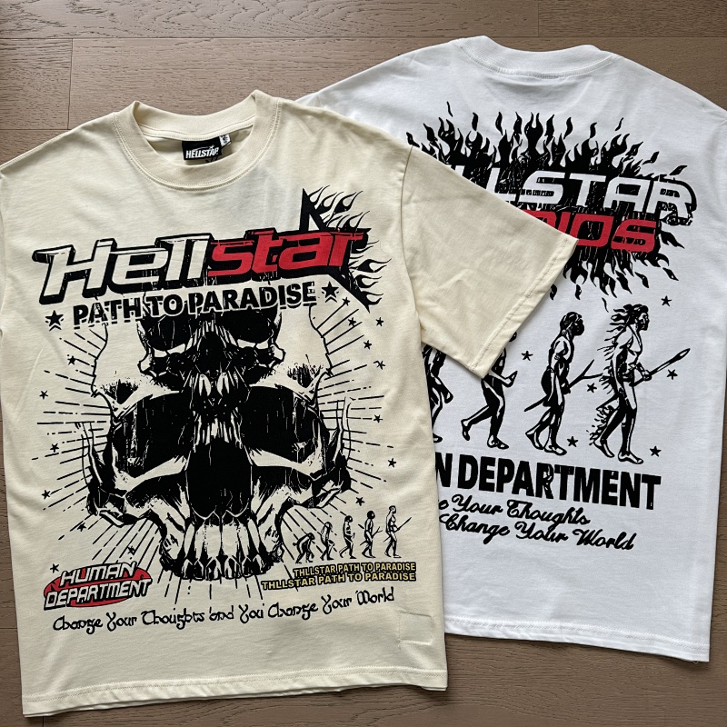 Hellstar American Streetwear High Street Cotton Loose Fit Short Sleeve T-Shirt Style 7
