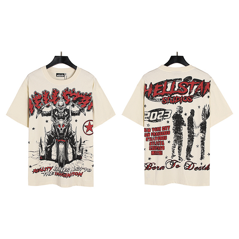Hellstar American Streetwear High Street Cotton Loose Fit Short Sleeve T-Shirt Style 8