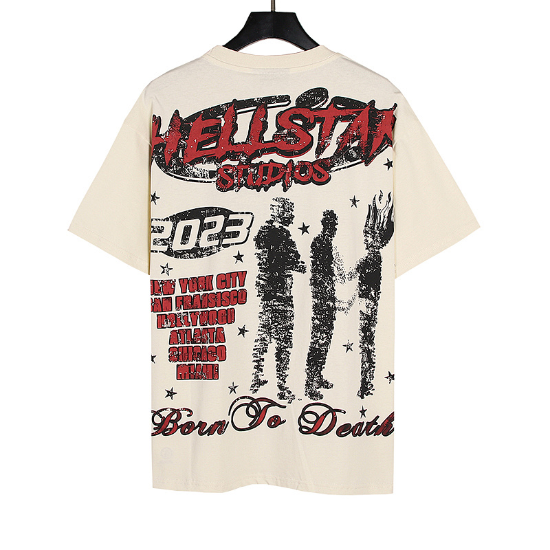 Hellstar American Streetwear High Street Cotton Loose Fit Short Sleeve T-Shirt Style 8