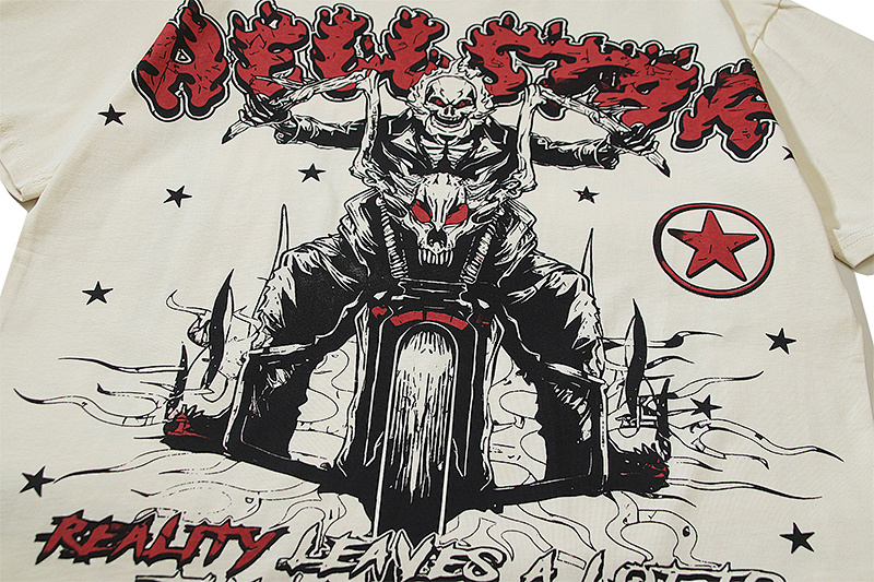 Hellstar American Streetwear High Street Cotton Loose Fit Short Sleeve T-Shirt Style 8