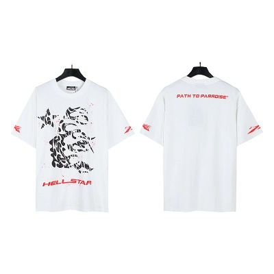 Hellstar American Streetwear High Street Loose Fit Portrait Print Short Sleeve T-Shirt 02