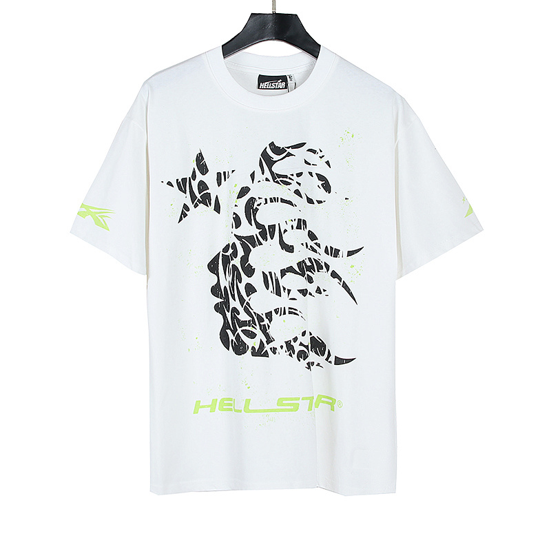Hellstar American Streetwear High Street Loose Fit Portrait Print Short Sleeve T-Shirt