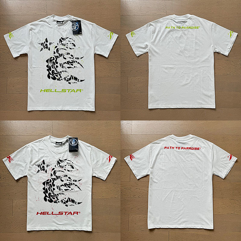 Hellstar American Streetwear High Street Loose Fit Portrait Print Short Sleeve T-Shirt
