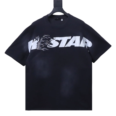 Hellstar Cracked Letter Print Short Sleeve T-Shirt 01