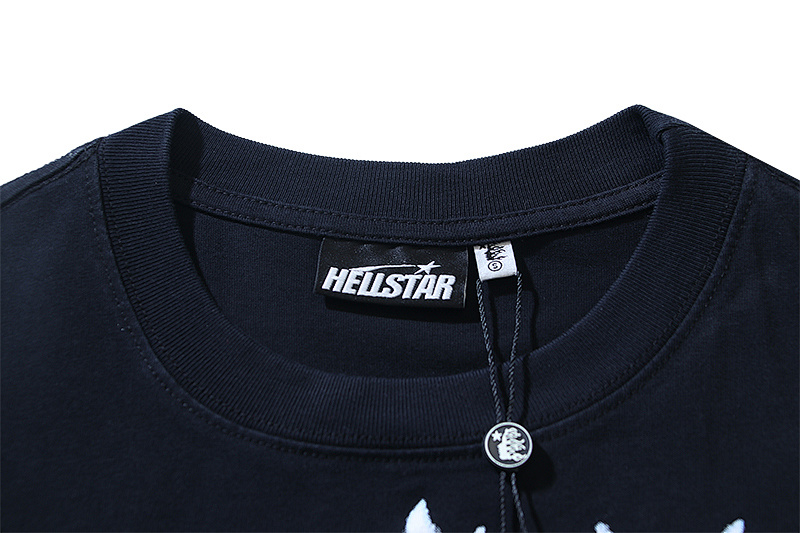 Hellstar Distressed Washed American Streetwear Print Short Sleeve T-Shirt