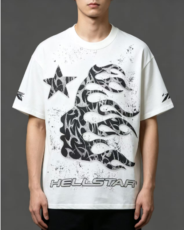 Hellstar Health Style Flame Face Short Sleeve T-Shirt