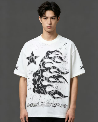 Hellstar Health Style Flame Face Short Sleeve T-Shirt