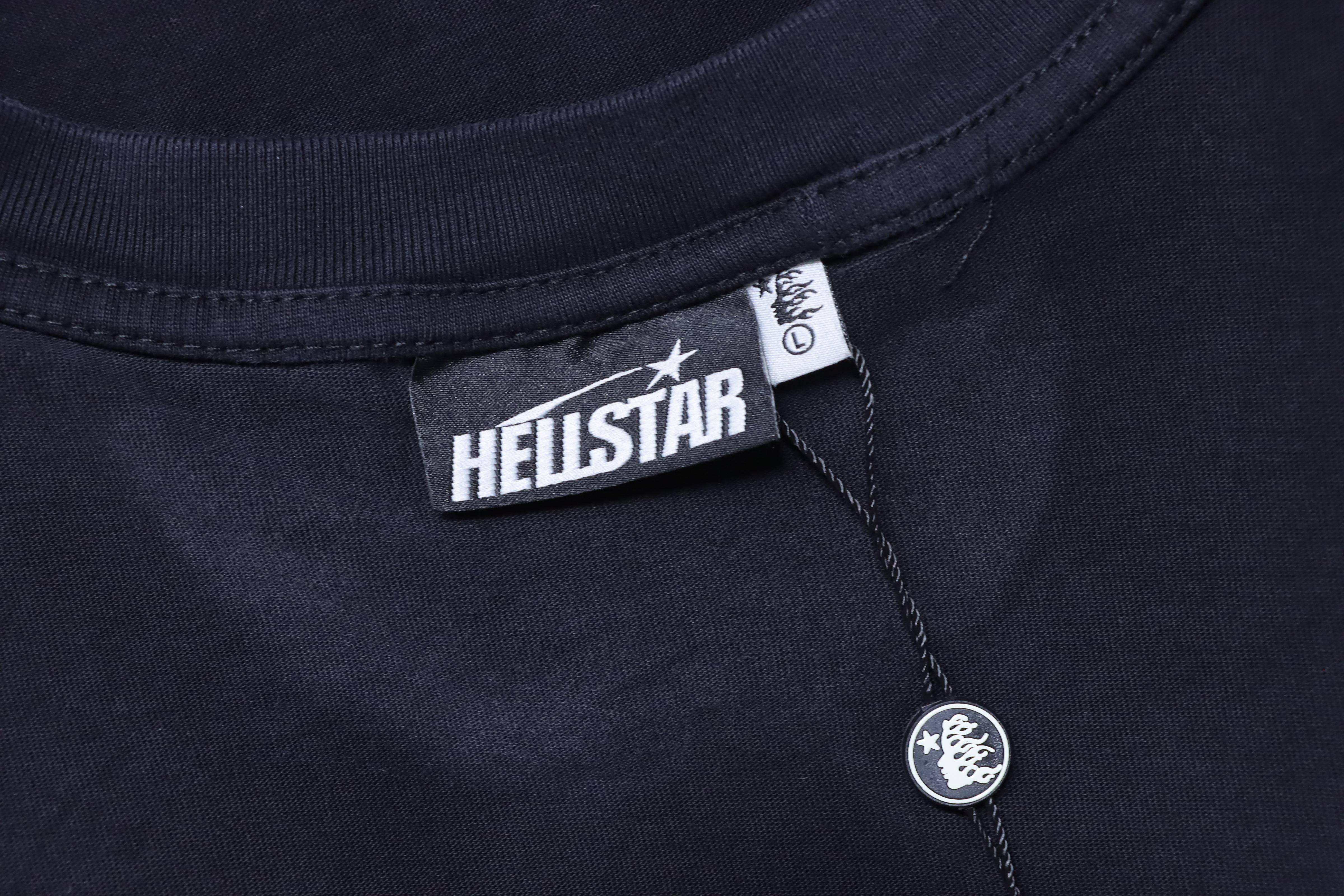 Hellstar Health Style Rhinestone Letter Short Sleeve T-Shirt
