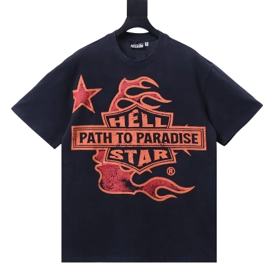 Hellstar Letter Portrait Print Short Sleeve T-Shirt 01