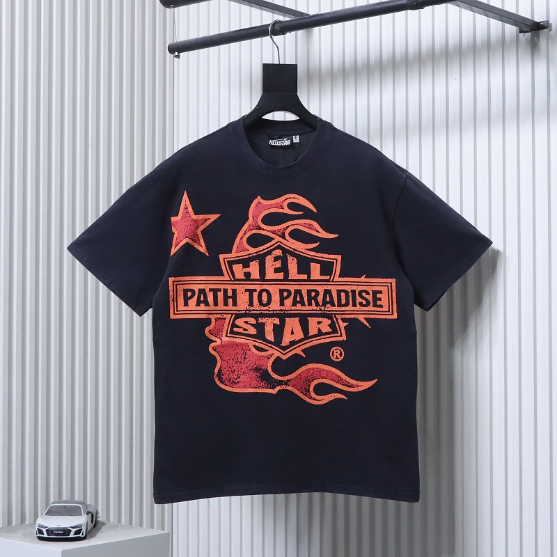 Hellstar Letter Portrait Print Short Sleeve T-Shirt