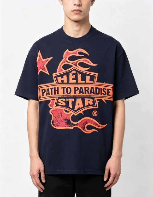 Hellstar Letter Portrait Print Short Sleeve T-Shirt