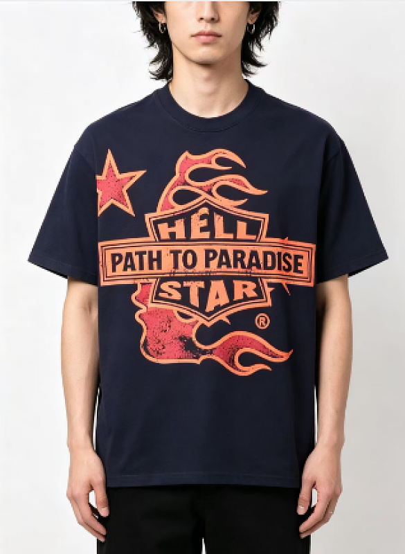 Hellstar Letter Portrait Print Short Sleeve T-Shirt