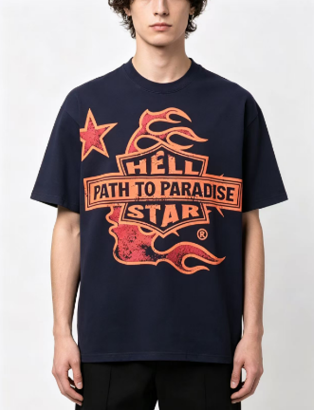 Hellstar Letter Portrait Print Short Sleeve T-Shirt