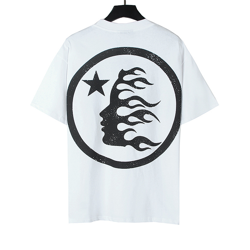Hellstar Rhinestone American Streetwear High Street Cotton Loose Fit Short Sleeve T-Shirt