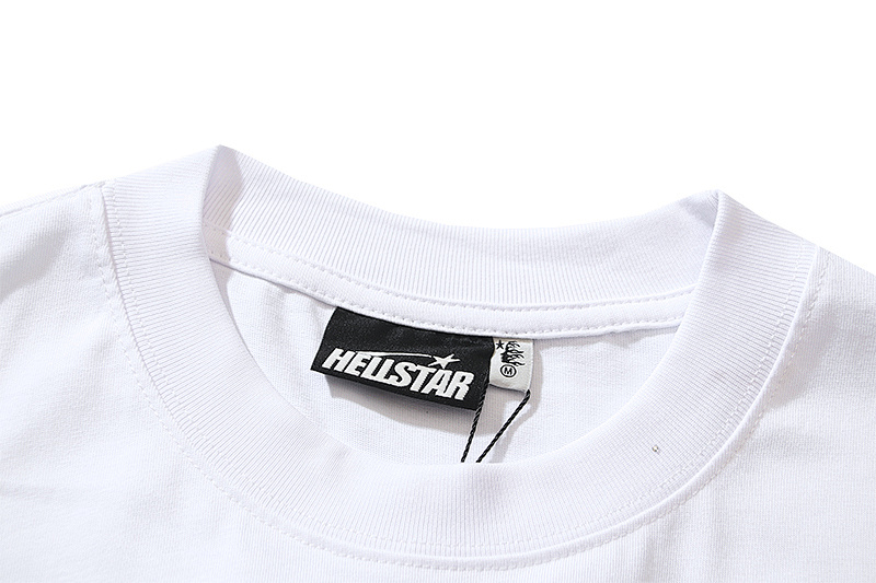 Hellstar Rhinestone American Streetwear High Street Cotton Loose Fit Short Sleeve T-Shirt