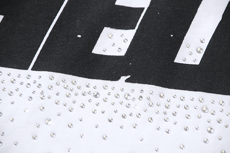 Hellstar Rhinestone American Streetwear High Street Cotton Loose Fit Short Sleeve T-Shirt