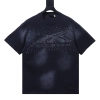 Hellstar Rhinestone Washed Letter Short Sleeve T-Shirt Style 1