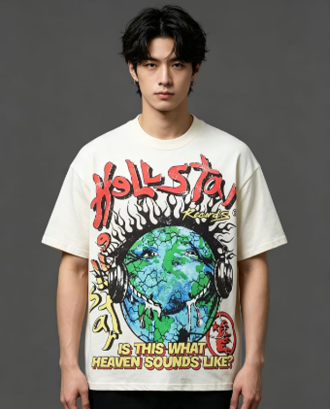 Hellstar Style Broken Smiley Short Sleeve T-Shirt Style 1