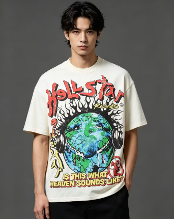Hellstar Style Broken Smiley Short Sleeve T-Shirt Style 1
