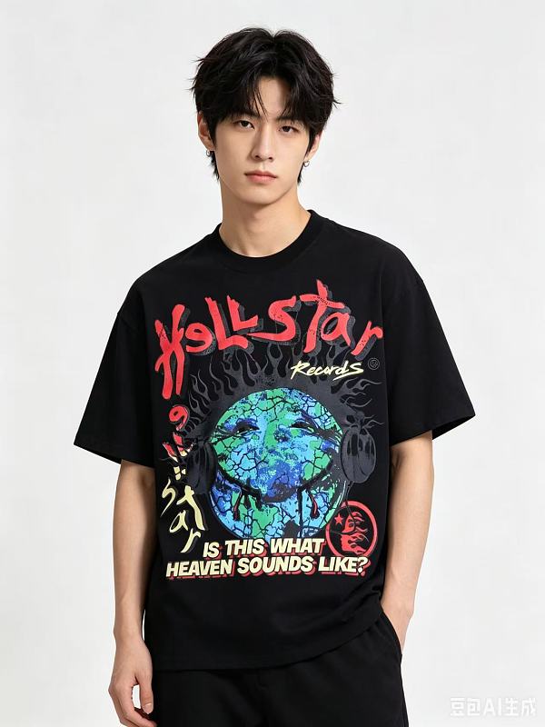 Hellstar Style Broken Smiley Short Sleeve T-Shirt Style 3