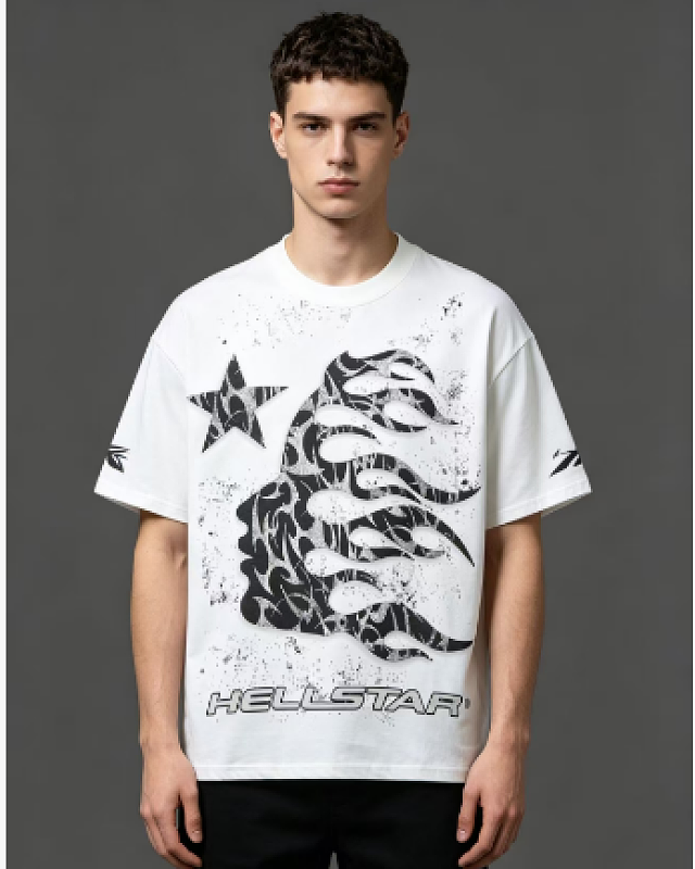 Hellstar Style Flame Face Short Sleeve T-Shirt