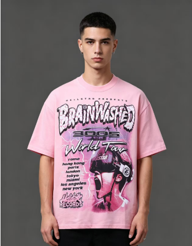 Hellstar Style Futuristic Tech Graffiti Short Sleeve T-Shirt