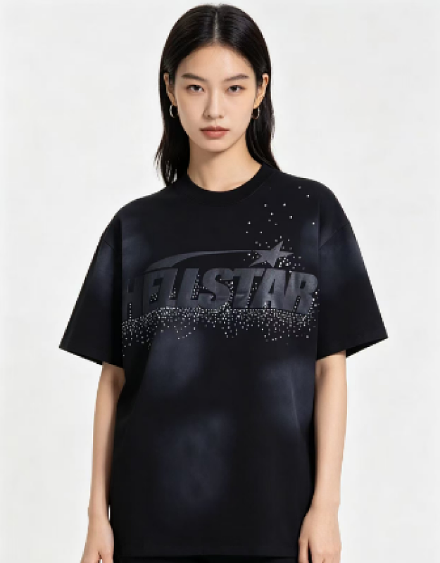 Hellstar Tonal Letter Print Short Sleeve T-Shirt