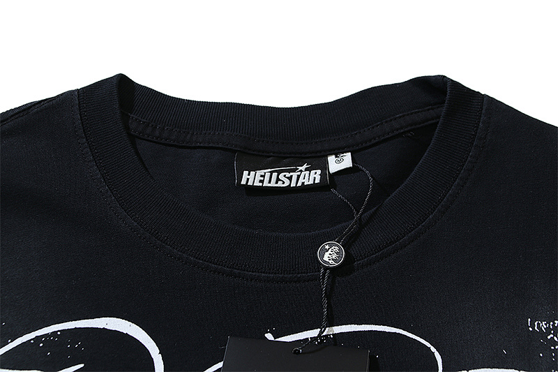 Hellstar Washed American Streetwear Vintage Print Short Sleeve T-Shirt Style 12