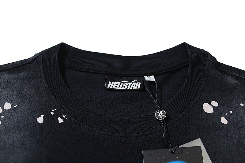 Hellstar Washed American Streetwear Vintage Print Short Sleeve T-Shirt Style 13