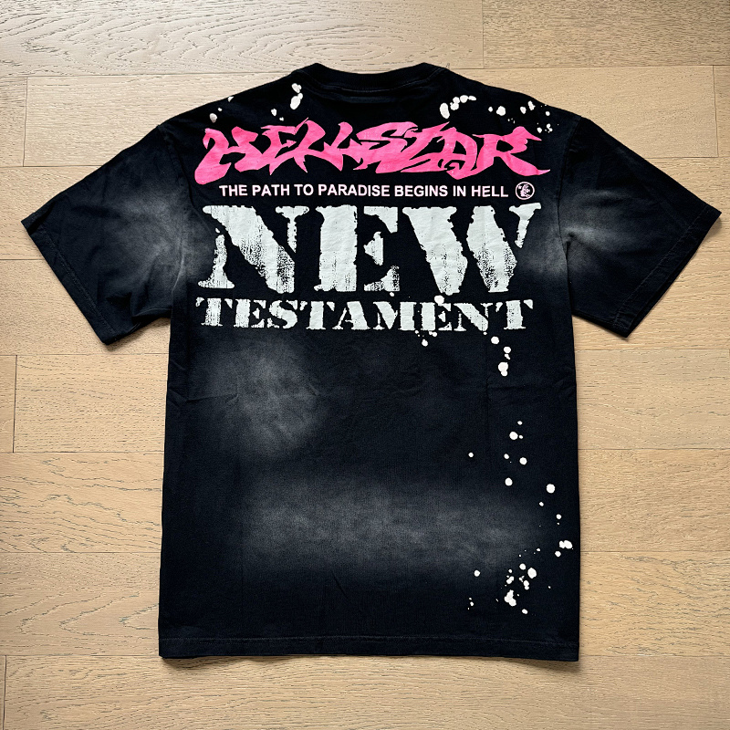 Hellstar Washed American Streetwear Vintage Print Short Sleeve T-Shirt Style 13