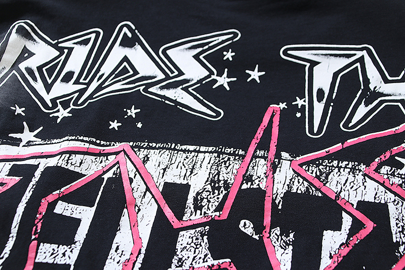 Hellstar Washed American Streetwear Vintage Print Short Sleeve T-Shirt Style 15