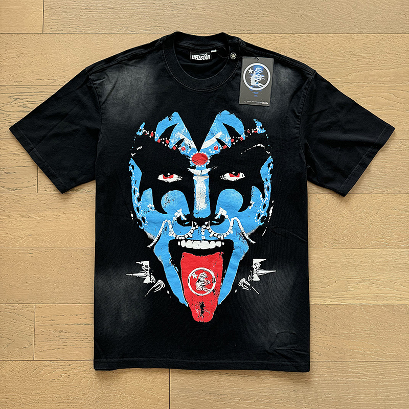 Hellstar Washed American Streetwear Vintage Print Short Sleeve T-Shirt Style 16