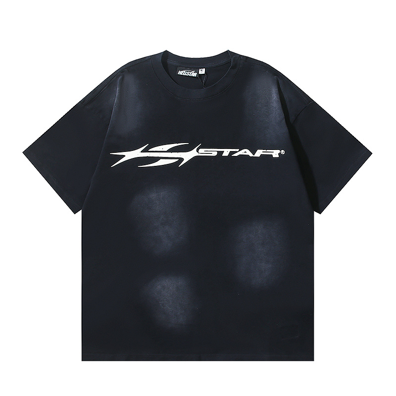 Hellstar Washed American Streetwear Vintage Print Short Sleeve T-Shirt Style 18