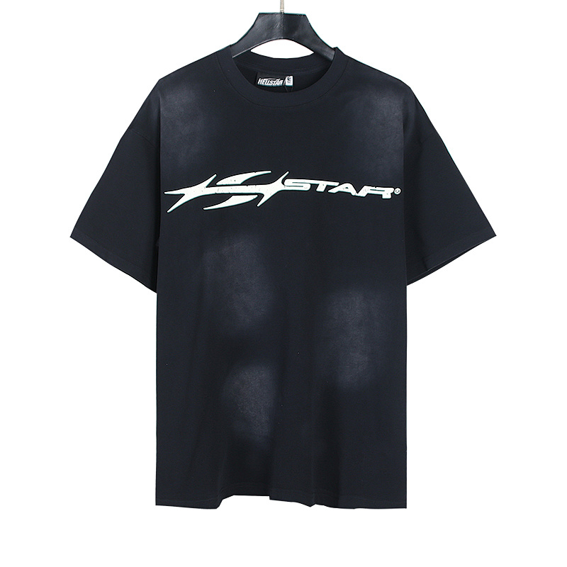 Hellstar Washed American Streetwear Vintage Print Short Sleeve T-Shirt Style 18