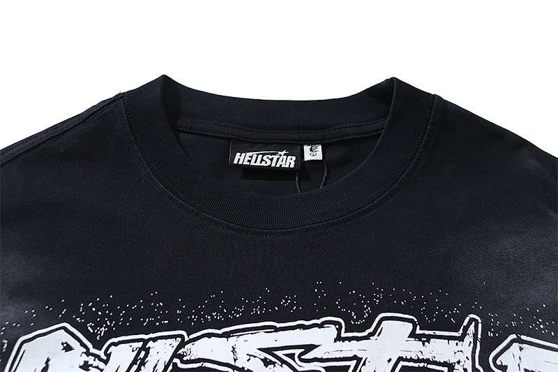 Hellstar Washed American Streetwear Vintage Print Short Sleeve T-Shirt Style 19