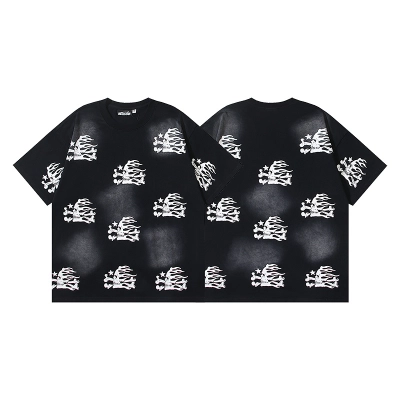 Hellstar Washed American Streetwear Vintage Print Short Sleeve T-Shirt Style 20 01