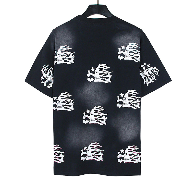 Hellstar Washed American Streetwear Vintage Print Short Sleeve T-Shirt Style 20