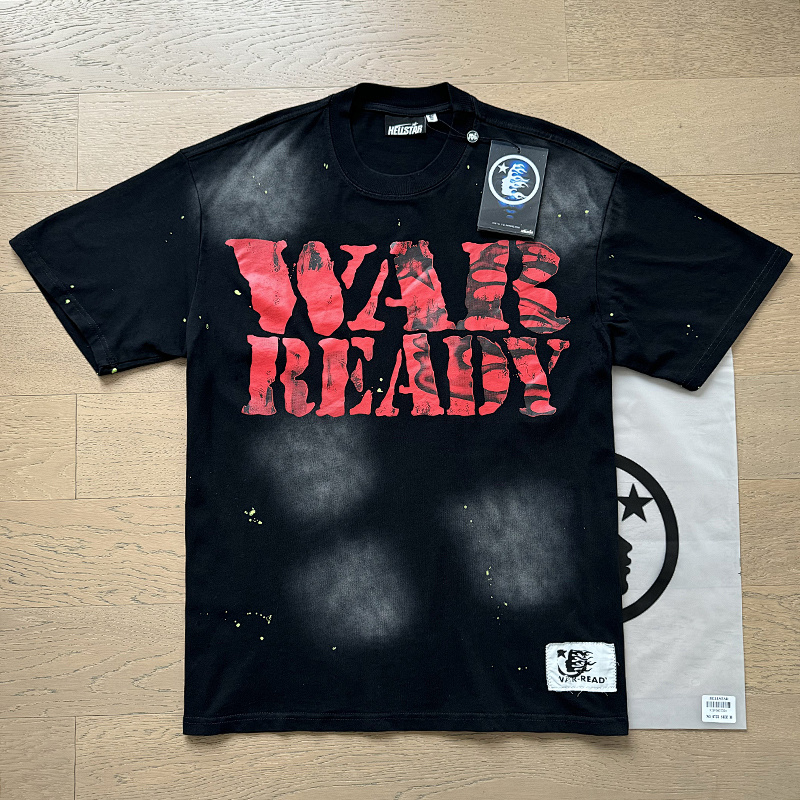 Hellstar Washed American Streetwear Vintage Print Short Sleeve T-Shirt Style 21