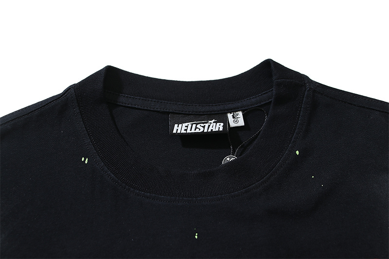 Hellstar Washed American Streetwear Vintage Print Short Sleeve T-Shirt Style 21