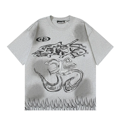 Hellstar Washed American Streetwear Vintage Print Short Sleeve T-Shirt Style 22 02