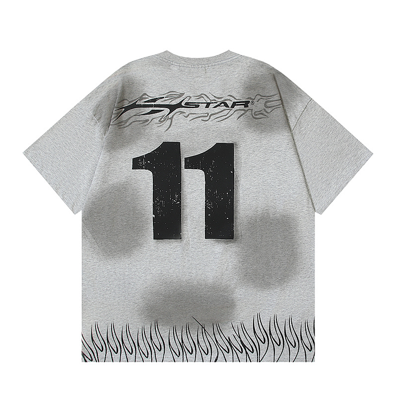 Hellstar Washed American Streetwear Vintage Print Short Sleeve T-Shirt Style 22