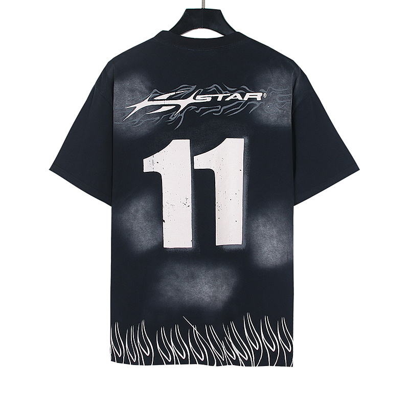Hellstar Washed American Streetwear Vintage Print Short Sleeve T-Shirt Style 22
