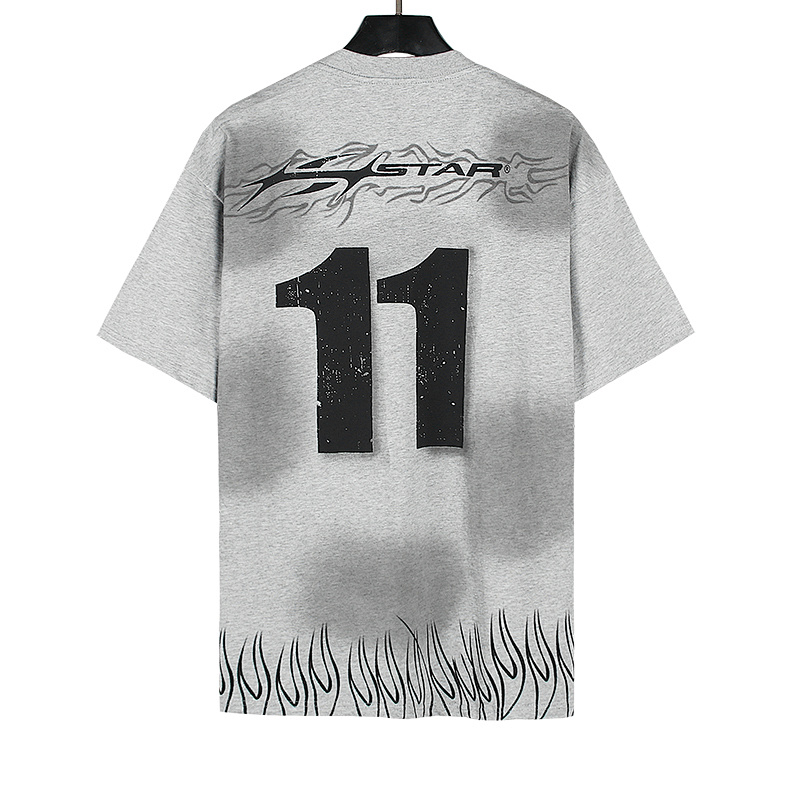 Hellstar Washed American Streetwear Vintage Print Short Sleeve T-Shirt Style 22